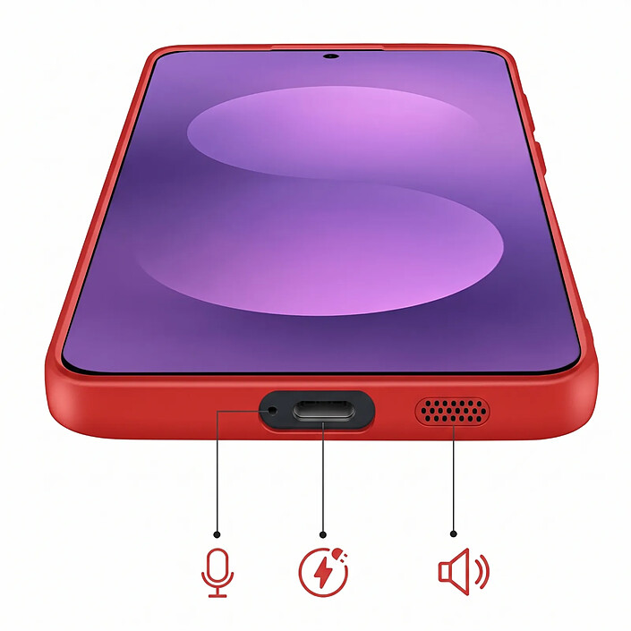 Acheter Coque MagSafe pour Samsung Galaxy S26 FE Finition Soft Touch Antichoc Rouge