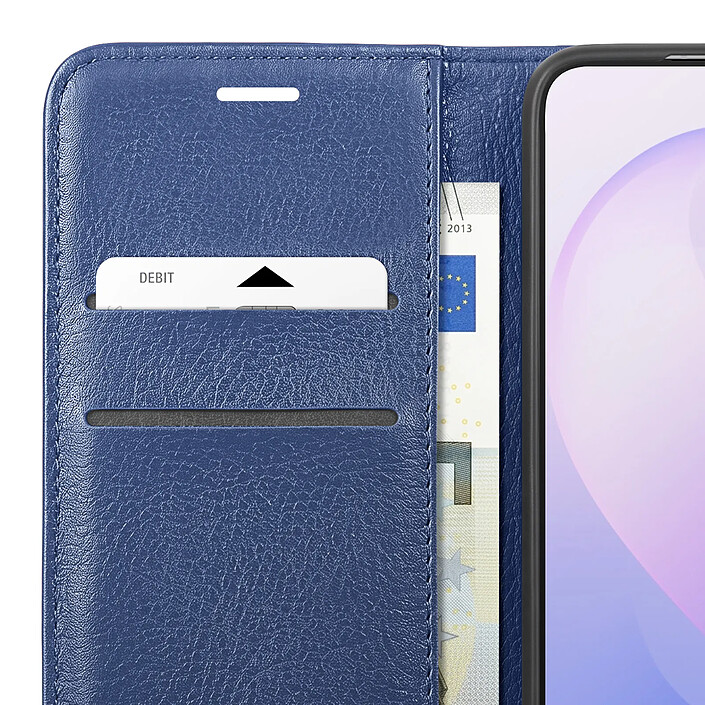 Zanaé Étui pour Samsung Galaxy S26 FE Effet Grainé avec Porte-Cartes et Support Vidéo Bleu nuit pas cher