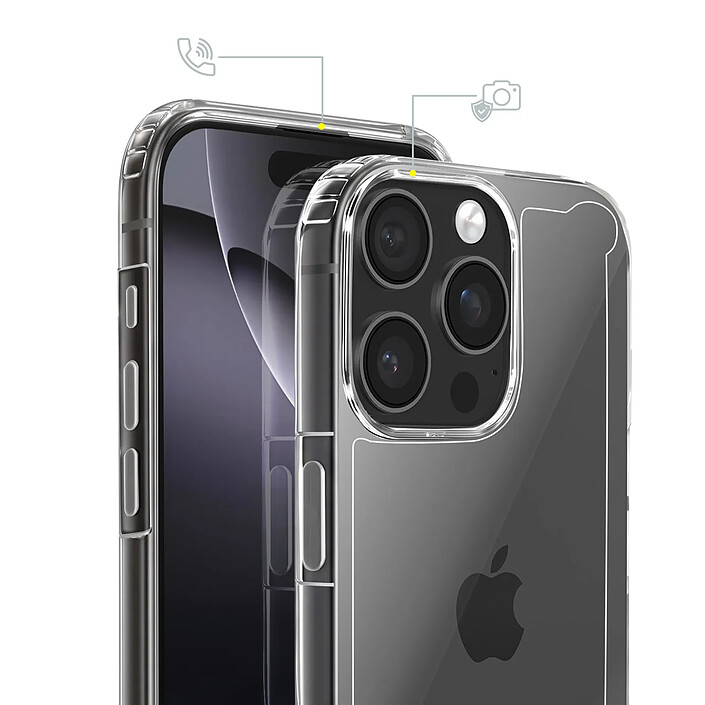 Acheter Coque pour iPhone 16 Pro Conception Bimatière avec Coins Renforcés Transparent