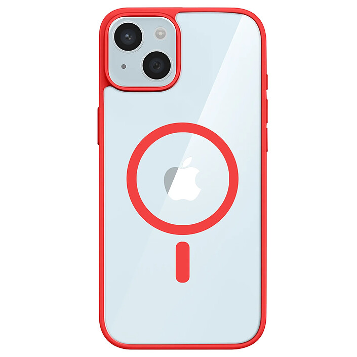 Zanaé Coque MagSafe pour iPhone 15 avec Contour Souple et Caméra Surélevée Rouge