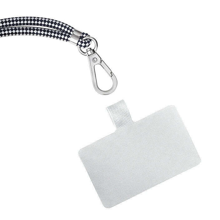 Avis Zanaé Cordon Tour de Cou pour Smartphone Série Cordella Ajustable avec Adaptateur Blanc / Noir