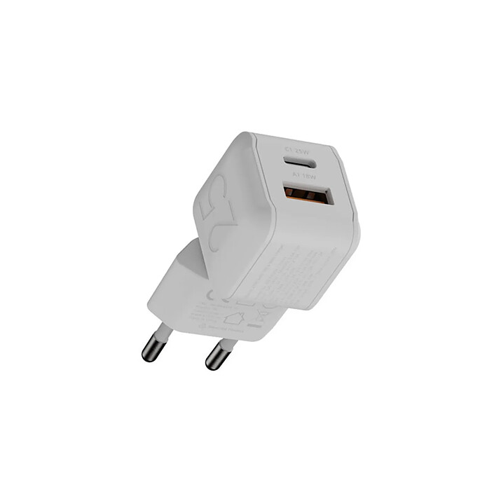 Xtorm Chargeur Secteur Rapide 25W Double Port USB-C / USB-A Série NextGen Blanc