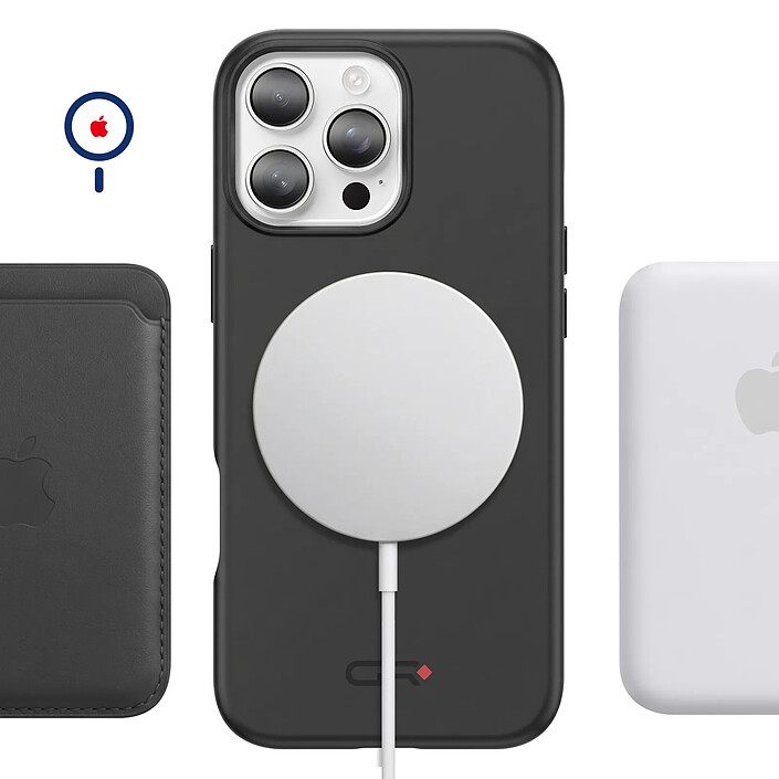 Générique Coque MagSafe pour iPhone 16 Pro Max Antichoc avec Support Moto et Vélo Noir pas cher