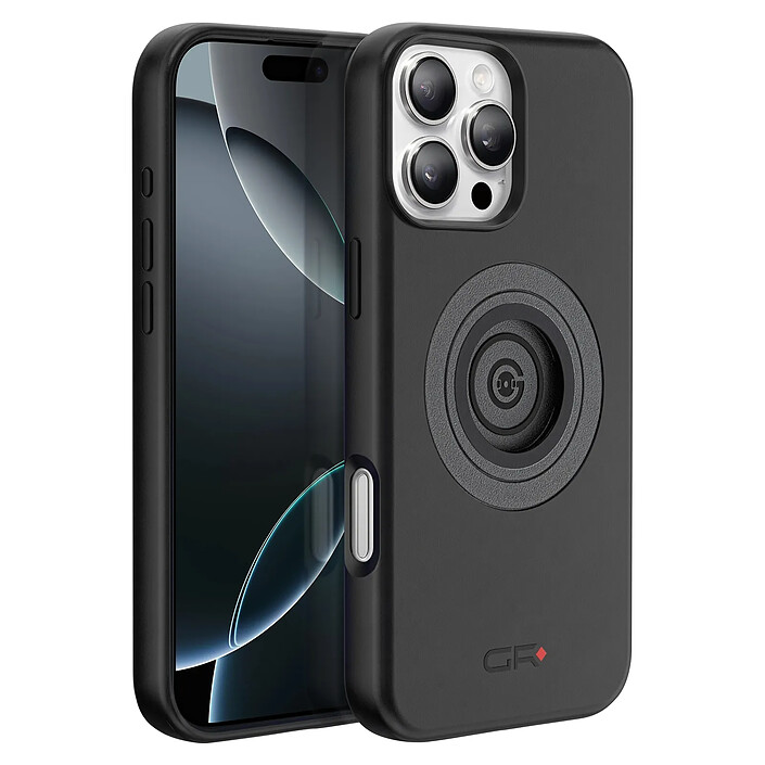 Générique Coque MagSafe pour iPhone 16 Pro Max Antichoc avec Support Moto et Vélo Noir