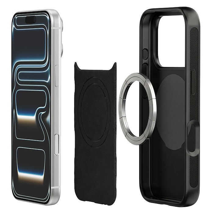 Acheter Générique Coque MagSafe pour iPhone 17 Pro / 18 Pro Antichoc avec Support Moto et Vélo Noir