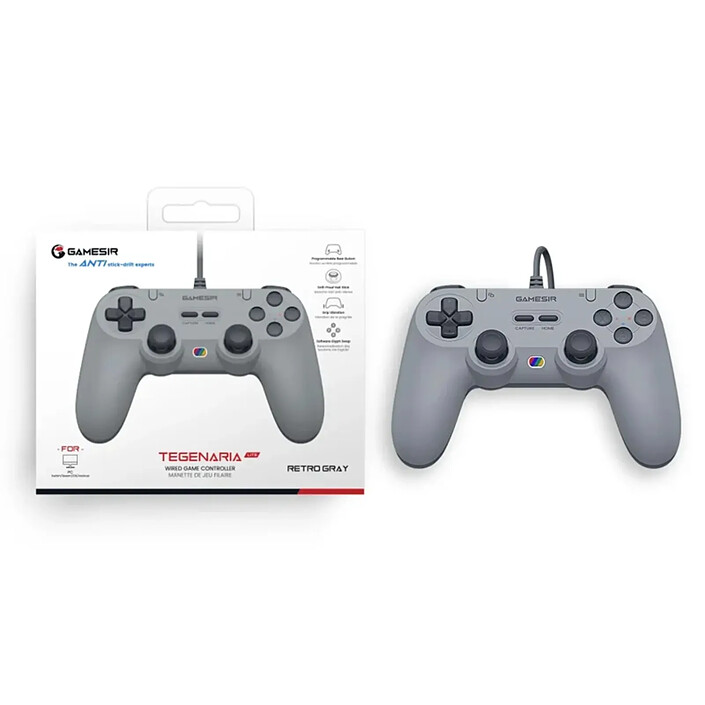 Manette de Jeu Filaire Universel Série Tegenaria Lite Effet Hall Anti-drift Gris pas cher
