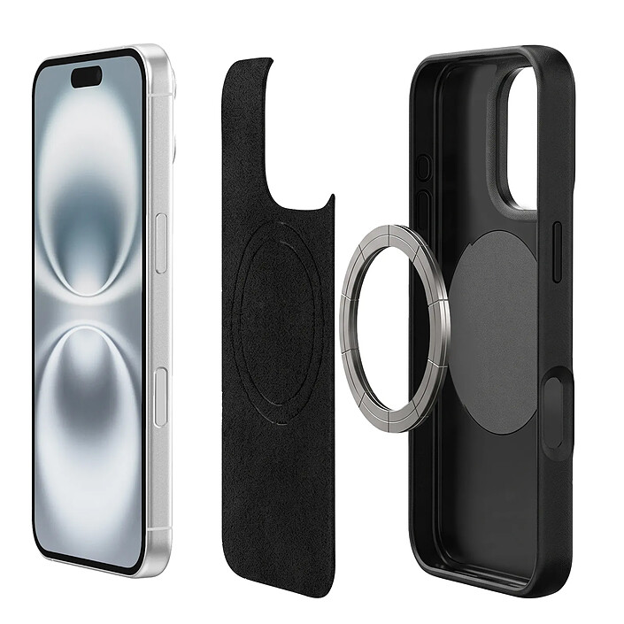 Acheter Générique Coque MagSafe pour iPhone 16 Antichoc avec Support Moto et Vélo Noir