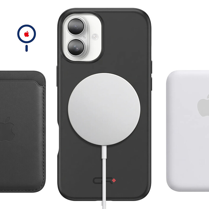 Générique Coque MagSafe pour iPhone 16 Plus Antichoc avec Support Moto et Vélo Noir pas cher