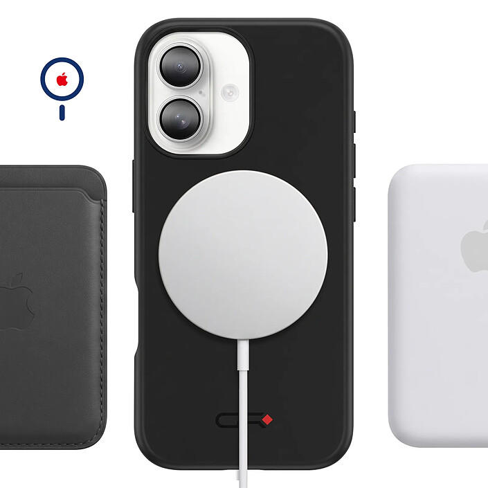 Générique Coque MagSafe pour iPhone 17 Antichoc avec Support Moto et Vélo Noir pas cher