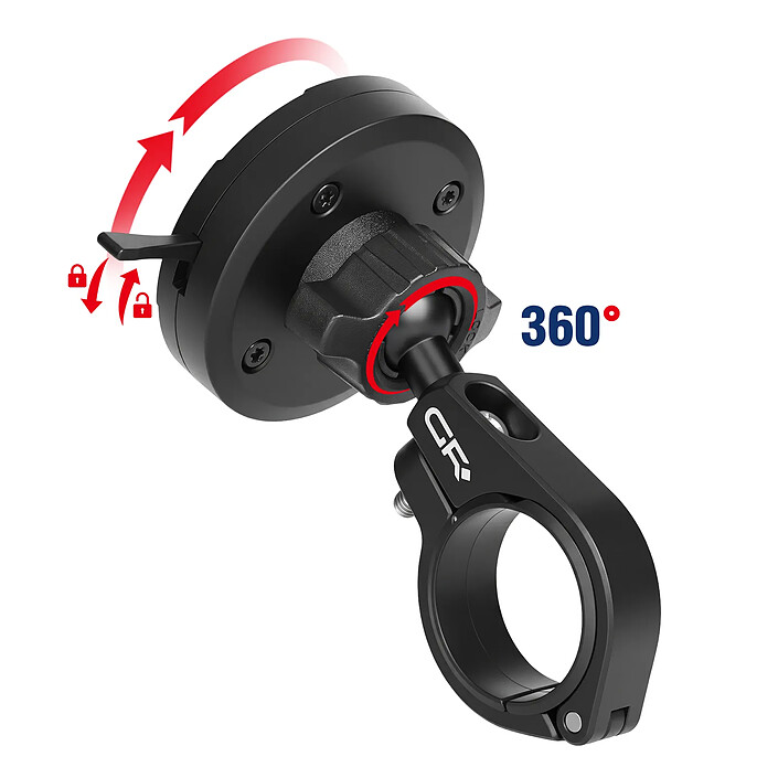 Avis Générique Support Smartphone pour Guidon Moto / Vélo Rotule 360° Magnétique MT2 Noir