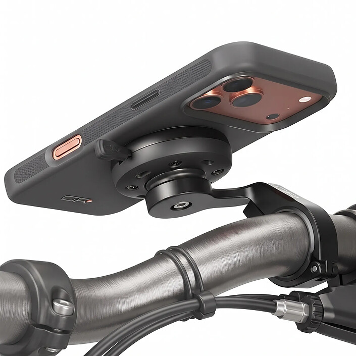 Générique Support Smartphone pour Guidon Moto et Vélo à Bras Courbé Rotatif Noir