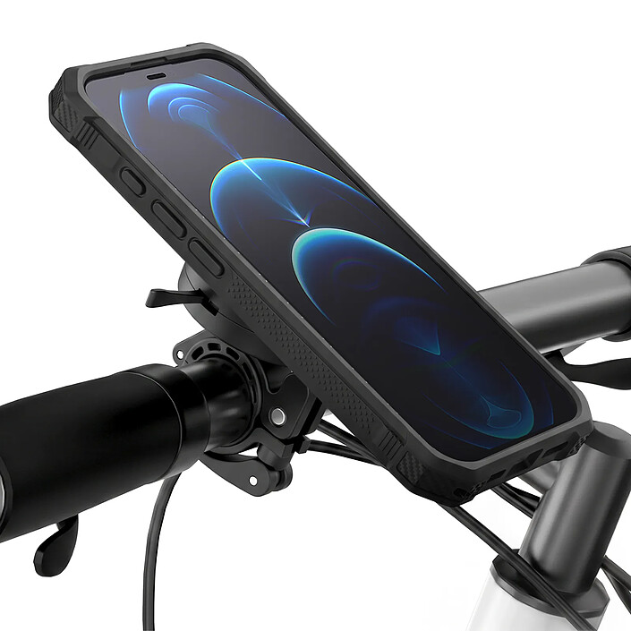Générique Support Smartphone pour Guidon Moto / Vélo Magnétique Rotatif Noir pas cher