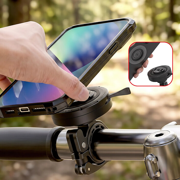 Acheter Générique Support Smartphone pour Guidon Moto / Vélo Magnétique Rotatif Noir