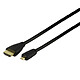 Câble HDMI 1.4 Ethernet Channel mâle / micro-HDMI mâle (plaqué or) - (2 mètres) Câble HDMI 1.4 Ethernet Channel