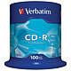 Verbatim CD-R 700 Mo 52x (spindle de 100) Verbatim CD-R 700 Mo certifié 52x (pack de 100, spindle)