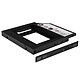 ICY BOX IB-AC642 Adaptateur pour disque HDD/SSD 2.5" pour ordinateur portable + Boîtier externe pour graveur DVD Slim