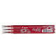 PILOT Recharges pour FriXion Ball rouge pointe 0,7mm Lot de 3 recharges encre rouge pour stylo Pilot FriXion Ball