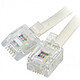 Câble RJ11 mâle/mâle pour ligne ADSL 2+ (10 mètres) - (coloris beige) Câble RJ11 mâle/mâle pour ligne ADSL 2+