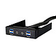 SilverStone FP32-E (negro) Hub USB 3.0 (4 puertos) en el panel frontal + entrada de micrófono + salida de audio en rack de 3.5