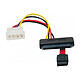 Câble SATA 2-en-1 avec alimentation Molex (pour 1 HDD ou SSD) Cordon Serial ATA (données + alimentation) vers Serial ATA (données) + Molex