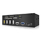 ICY BOX IB-867-B Lecteur de cartes mémoire + ports d'extension USB 3.0/USB 2.0/eSATA dans baie 5"1/4 (coloris noir)