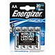 Energizer Ultimate Lithium AA (par 4) Pack de 4 piles AA (LR6) au lithium à très hautes performances