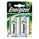 Energizer Accu Recharge Power Plus D 2500 mAh (par 2) 1.5V Pack de 2 piles rechargeables D (HR20) 2500 mAh