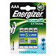 Energizer Accu Recharge Extreme AAA 800 mAh (par 4) Pack de 4 piles AAA (HR03) rechargeables 800 mAh