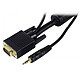 Câble VGA + Jack mâle / mâle (5 mètres) Cordon audio / vidéo avec ferrite et connecteurs plaqués or