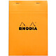 Rhodia Bloc N°16 Orange agrafé en-tête 14.8 x 21 cm quadrillé 5 x 5 160 pages Bloc note 160 pages