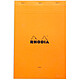 Rhodia Bloc N°19 Orange agrafé en-tête 21 x 31.8 cm ligné avec marge 160 pages 