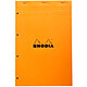 Rhodia Bloc N°20 Orange agrafé en-tête 21 x 31.8 cm petits carreaux  5 x 5 mm 160 pages perforées Bloc note 160 pages