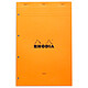 Rhodia Bloc N°20 Orange agrafé en-tête 21 x 31.8 cm Seyès grands carreaux  160 pages perforées Bloc note 160 pages