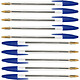 BIC Cristal bleu x 10 Lot de 10 stylos bille à pointe moyenne 1 mm bleu