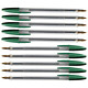 BIC Crystal green x 10 Pack of 10 ballpoint pens medium point 1 mm green