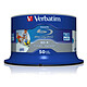 Verbatim BD-R SL 25 Go vitesse 6x imprimable (par 50, spindle) Pack de 50 BD-R SL 25 Go certifié 6x avec une surface blanche imprimable