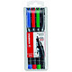 STABILO OHPen M (1.0 mm) permanent - Case of 4 Set of 4 assorted permanent markers with 1mm medium bullet tip