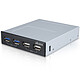Akasa InterConnect S Hub USB (2 porte USB 3.0 / 2 porte USB 2.0) in un rack da 3,5