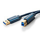 Clicktronic Câble USB 3.0 Type AB (Mâle/Mâle) - 0.5 m Cordon USB 3.0 type A mâle / B mâle à hautes performances