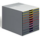 DURABLE Módulo de archivado Varicolor 10 cajones 7610-27 Archivador 10 cajones de 24 x 32 cm cerrado en gris/multicolor