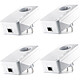 Devolo dLAN 1200 x 4 Set of 4 1200 Mbps powerline adapters with 1 Gigabit Ethernet port and power socket