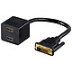 Câble DVI-D Single Link mâle / 2 HDMI femelles (30 cm) Câble DVI / HDMI