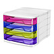 CEP Bloc de classement 4 tiroirs multicolore Happy 394 HM Bloc de classement 4 tiroirs fermés 24 x32 cm multicolore