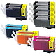Megapack cartouches compatibles Canon PGI-520/CLI-521 (Cyan, magenta, jaune et noir) Pack de 12 cartouches d'encre compatible Canon PGI-520 / CLI-521