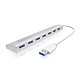 ICY BOX IB-AC6701 7-port USB 3.0 hub with independent power supply (silver)