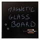 Bi-Office Pizarra en vidrio magnético negro Pizarra en cristal magnético templado borrable 48 x 48 cm