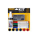 Bi-Office Kit magnétique pour tableaux blancs Lot de 4 marqueurs aux couleurs assorties, 6 aimants, 1 effaceur magnétique et 1 spray de nettoyage de 125ml