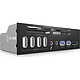 ICY BOX IB-863a-B Lecteur de cartes mémoire avec ports USB 2.0/USB3.0/eSATA (dans baie 5.25")