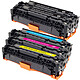 Multipack toners compatibles HP CC53XA et Canon 718 (Noir, magenta, jaune et cyan) Pack de 5 toners compatibles HP CC53XA et Canon 718 (1 x cyan, 1 x magenta, 1 x jaune et 2 x noir)