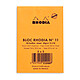 Avis Rhodia Bloc N°11 Orange agrafé en-tête 7.4 x 10.5 cm petits carreaux 5 x 5 mm 80 pages